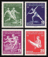 Germany-GDR 297-300, Hinged. Mi 530-533. Second Sports Festival, Leipzig, 1956. - Unused Stamps