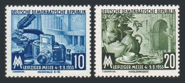 Germany-GDR 253-254, MNH. Mi 479-480. Leipzig Fair, 1955. Optical Goods, Pottery - Nuovi