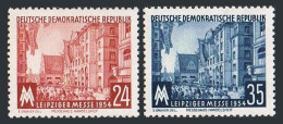 Germany-GDR 214-215, MNH. Michel 433-434. Leipzig Fair, 1954. Hall Of Commerce. - Nuovi