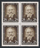 Germany-GDR 212 Block/4, MNH. Michel 430. Fritz Reuter, 1810-1874, Writer, 1954. - Nuovi