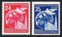 Germany-GDR 118-119, Hinged. Mi 320-321. Congress Of Nations For Peace, 1952. - Unused Stamps