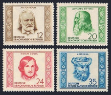 Germany-GDR 103-106, Hinged. Victor Hugo, Leonardo Da Vinci, Gogol, Avicenna - Unused Stamps