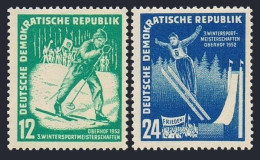 Germany-GDR 94-95, MNH. Mi 298-299. Winter Matches, Oberhof,1952. Skier,Ski Jump - Unused Stamps