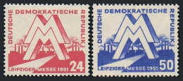 Germany-GDR 78-79, Hinged. Michel 282-283. Leipzig Fair, 1951. - Unused Stamps