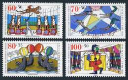 Germany-Berlin 9NB268-B271,MNH.Mi 838-841. Circus 1989.Tamer And Tigers,Seals. - Unused Stamps