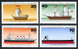 Germany-Berlin 9NB133-B136, MNH. Michel 544-547. Historic Ships, 1977. - Unused Stamps