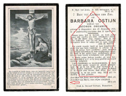 Barabara Ostijn Jacobus Decanq Roeselare Rousselare 1922 Doodsprentje Bidprentje - Décès