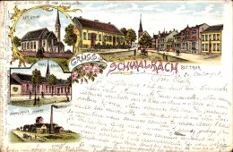 Lithographie Bad Schwalbach Im Taunus, Schwalbacher Schacht, Kirche - Other & Unclassified