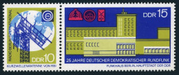 Germany-GDR 1204-1205a, MNH. Mi 1573-1574. Broadcasting System, 25th Ann. 1970. - Unused Stamps