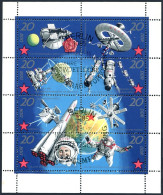 Germany-GDR 1262-1269a Sheet, CTO. Mi 1636-1643 Klb. Space 1971. Gagarin, Leonov - Nuevos