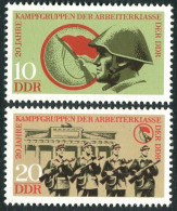Germany-GDR 1487-1488, 1489, MNH. Mi1874-76. . Workers' Militia, 20th Ann. 1973. - Unused Stamps
