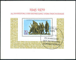 Germany-GDR 1203, CTO. Michel Bl.32. Liberation From Fascism, 25th Ann. 1970. - Ungebraucht