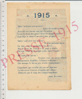 Salut Mil Neuf Cent Quinze Poésie De Jean Révannes Grande Guerre 14-18 Année 1915 - Sin Clasificación