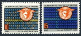 Germany-GDR 1147-1148,MNH.Michel 14. UFI Congress,1969. - Unused Stamps