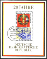 Germany-GDR 1141, MNH. Mi 1507 Bl.28. GDR 20th Ann.1969.Television Tower,Berlin. - Ongebruikt