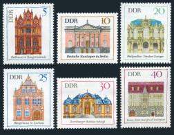 Germany-GDR 1071-1076, MNH. Michel 1434-1439. Buildings, 1969. - Unused Stamps