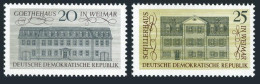 Germany-GDR 966-967, MNH. Mi 1329-1330. Goethe House,Schiller House,Weimar,1967. - Unused Stamps