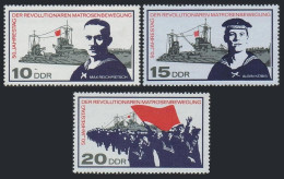 Germany GDR 951-953. Mi 1308-1310. Sailor's Uprising At Kiel, 50th Ann. 1967.  - Ongebruikt