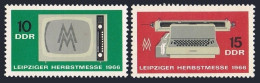 Germany-GDR 850-851, MNH. Mi 1204-1205. Leipzig Fall Fair, 1966. Television Set, - Unused Stamps