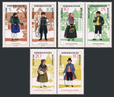 Germany-GDR 859-864a Pairs, MNH. Michel 1214-1219. Costume, 1966. Altenburg, - Unused Stamps