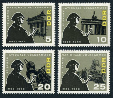 Germany-GDR 815-818, MNH. Mi 1161-1164. National People's Army, 10th Ann. 1966. - Unused Stamps