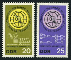 Germany-GDR 771-772, MNH. Michel 1113-1114. ITU-100, 1965. Frequency Diagram. - Unused Stamps