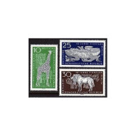 Germany-GDR 759-761, MNH. Michel 1093-1095. Berlin ZOO 1965. Giraffe,Iguana,Gnu. - Unused Stamps