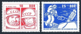 Germany-GDR 762-763,MNH.Mi 1098-1099. Space Flight,Voskhod 2,1965.Belyaev,Leonov - Neufs