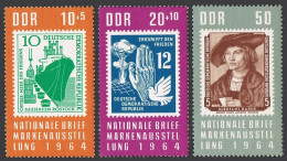 Germany-GDR 723,B124-B125, MNH. Mi 1056-1058. PhilEXPO Berlin-1964. Ship, Durer. - Nuovi