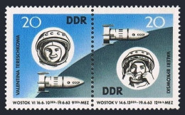 Germany-GDR 655-656a,MNH.Mi 970-971. Valentina Tereshkova,Valeri Bykovski,1963.  - Neufs