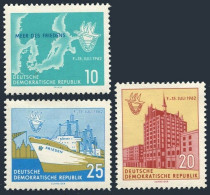 Germany-GDR 614-615,MNH.Mi 898-900. Baltic Sea Week, 1962. Map,Hotel,Cargo Ship. - Unused Stamps