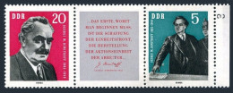 Germany-GDR  609-610a Pair-label, MNH-folded. Mi 893-894 George Dimitrov, 1962. - Neufs