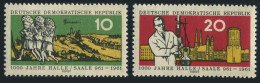 Germany-GDR 558-559, MNH. Mi 833-834. Founding Of Halle, Millennium,1961.Castle. - Unused Stamps