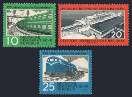 Germany-GDR 529-531,MNH.Mi 804-806. German Railroads,125,1960.Ferry,Locomotive, - Ongebruikt