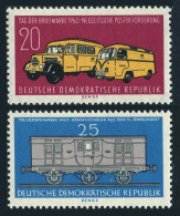 Germany-GDR 512-513,hinged.Mi 789-790. Stamps Day,1960.Postal Truck,Railroad Car - Ongebruikt