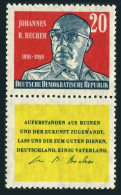 Germany-GDR 466-label, MNH. Mi 712. Johannes Becher,writer,1959.National Anthem. - Ungebraucht