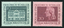 Germany-GDR 467-468,MNH.Mi 733-734. Friedrich Von Schiller,200th Birth Ann.1959. - Nuovi