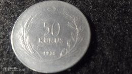 TÜRKİYE-1971-- ACMONİTAL       50 KURUŞ              XF - Turquia