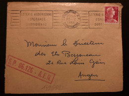 LETTRE SP 86 126 AFN TP M DE MULLER 15F OBL.MEC.30-6 1956 CONSTANTINE RP LOTERIE ALGERIENNE ESPERANCE QUOTIDIENNE - Military Postmarks From 1900 (out Of Wars Periods)