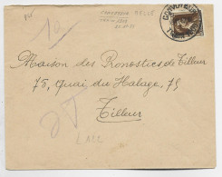 BELGIQUE 70C SEUL SOLO LETTRE COVER CONVOYEUR 25.11.1937 TRAIN 1208 POUR TILLEUR - 1936-1957 Collar Abierto