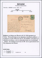 Page De Collection - N°56 Sur CP Obl Simple Cercle "Ath" (1909) + Griffe LADEUZE > Bruxelles - Sello Lineal