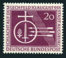 Germany 732, MNH. Michel 216. Battle On The Liechfeld-1000, 1955. Augsburg. - Ungebraucht