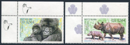 Germany 2124-2125, MNH. Mi 2182-2183. Mountain Gorilla, Indian Rhinoceros, 2001. - Ongebruikt