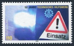 Germany 2091,MNH.Mi 2125. Federal Disaster Relief Organization,50th Ann.2000. - Neufs