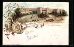 Lithographie Berlin-Charlottenburg, Verkehr Vor Dem Polytechnikum, Wappen  - Charlottenburg