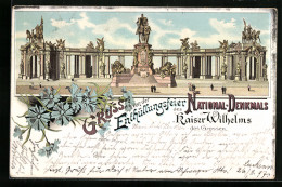 Lithographie Berlin, Am National-Denkmal Des Kaiser Wilhelms Des Grossen  - Mitte