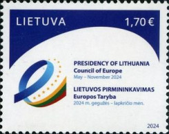 Lithuania 2024 . Presidency In Council Of Europe. Flag. 1v. - Lituania