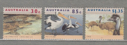 AUSTRALIA 1994 Fauna Birds Pelican Emu Crocodile MNH(**) Mi 1394-1396 #Fauna543 - Andere & Zonder Classificatie