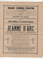 Nogaro (32)   Programme GRAND CINEMA THEATRE Avril 1922 : JEANNE D'ARC (PPP47448) - Programmes