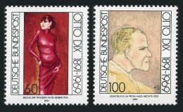 Germany 1692-1693,MNH.Michel 1572-1573. Otto Dix,painter,1991. - Ongebruikt